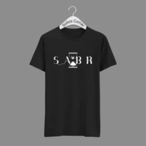 Sabr Black Round Neck Half Sleeve T-shirt