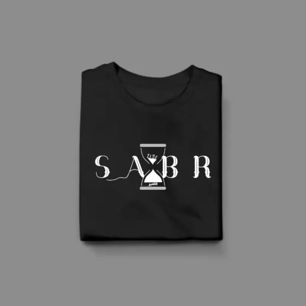 Sabr Black Round Neck Half Sleeve T-shirt